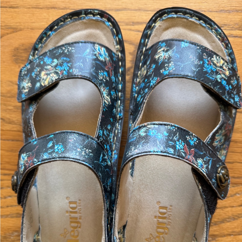 Alegria Floral Sandal with back strap - Size 40